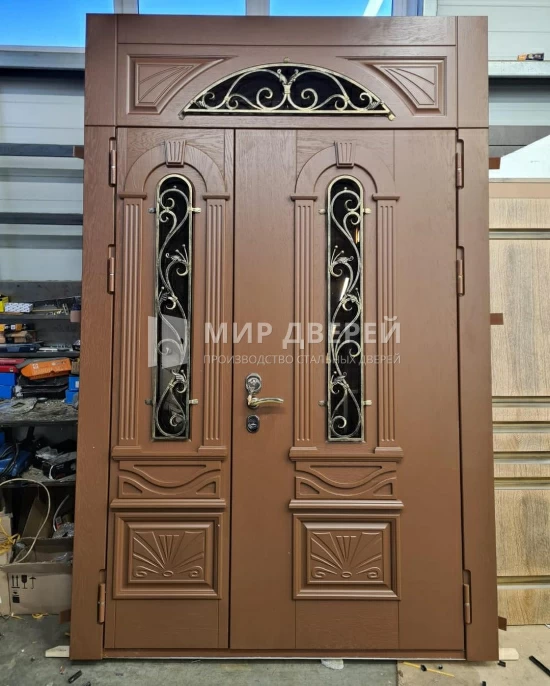 Входная дверь МДФ со вставками - фото