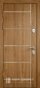 Дверь входная светло коричневая №4 внутренняя - фото