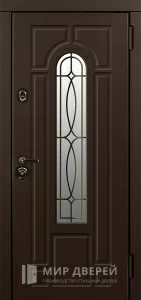 Входная дверь для частного дома со стеклом №17 внешняя - фото