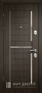 Входная глухая коричневая дверь №6 внутренняя - фото