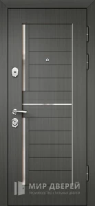 Серая входная дверь с зеркалом №20 внешняя - фото