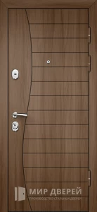 Коричневая металлическая дверь №15 внешняя - фото